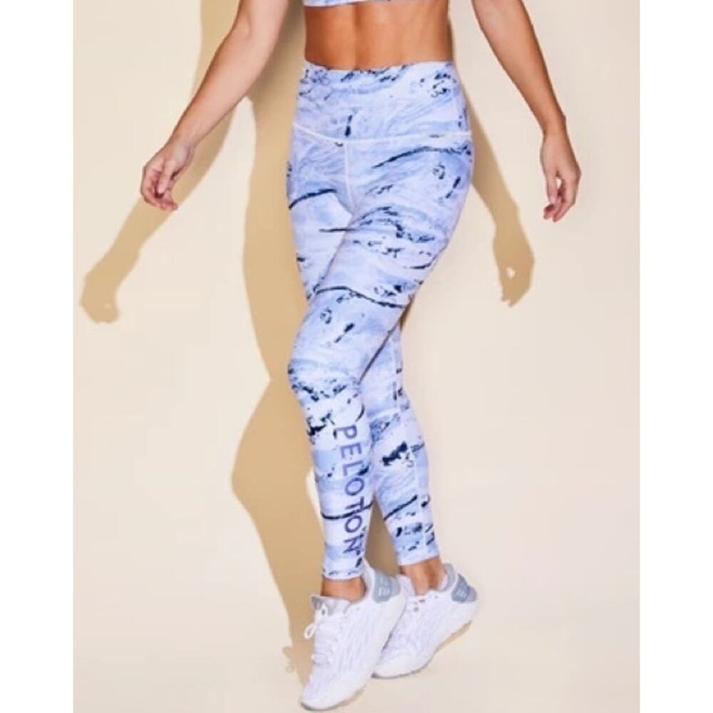 Peloton x WITH Marble Geode Leggings High Waist Pull On Logo Yoga Pants
